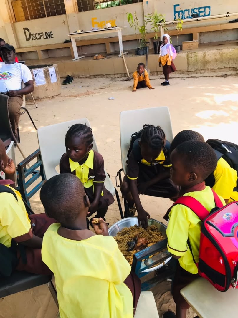 Children sharing a meal together at school